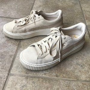 PUMA Suede Summer Satin Platform Sneakers